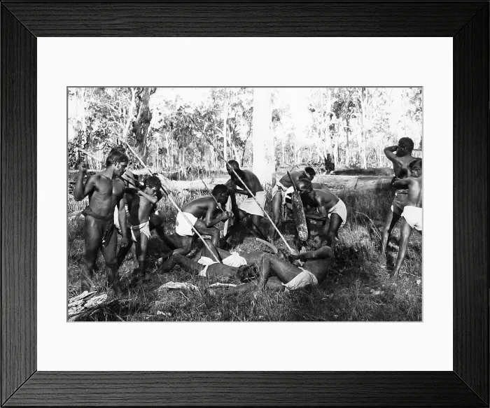Framed Print : Aborigines stage fight New South Wales Australia Framed Print : Aborigines stage fight New South Wales Australia