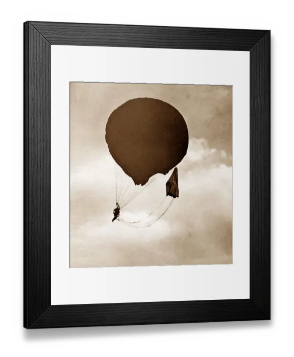 Framed Print : Parachuting from a balloon Framed Print : Parachuting from a balloon