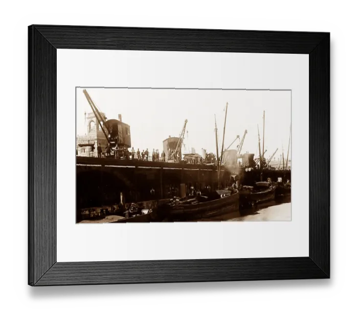 Framed Print : Port Sunlight - barges laden with soap - early 1900s Framed Print : Port Sunlight - barges laden with soap - early 1900s