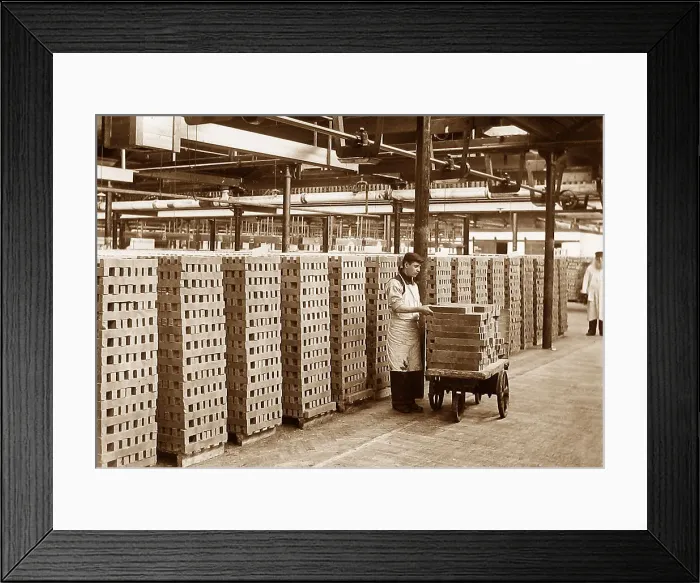 Framed Print : Port Sunlight - soap stacked to dry - early 1900s Framed Print : Port Sunlight - soap stacked to dry - early 1900s
