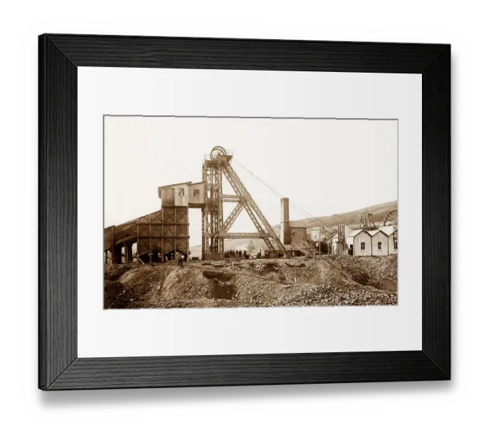 Framed Print : Frongoch lead and zinc mine near Pontrhydygroes early 1900s Framed Print : Frongoch lead and zinc mine near Pontrhydygroes early 1900s