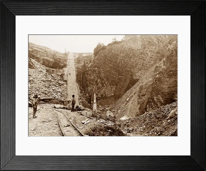 Framed Print : Penrhyn Slate Quarry near Bethesda Victorian period Framed Print : Penrhyn Slate Quarry near Bethesda Victorian period
