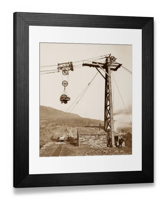 Framed Print : Penrhyn Slate Quarry near Bethesda Victorian period Framed Print : Penrhyn Slate Quarry near Bethesda Victorian period