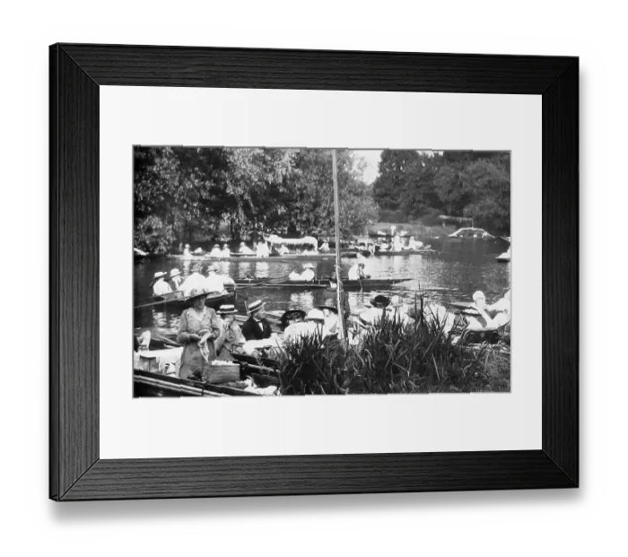 Framed Print : Boating at Hampton Court London in 1910 Framed Print : Boating at Hampton Court London in 1910
