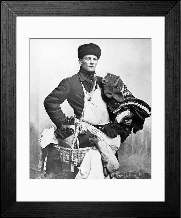 Framed Print : Russian stocking seller pre-1900 Framed Print : Russian stocking seller pre-1900