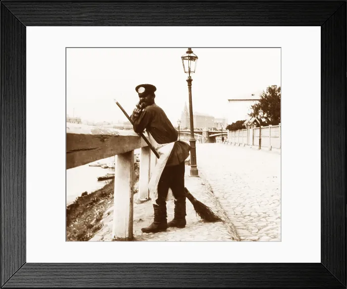 Framed Print : Street sweeper, Moscow, Russia Framed Print : Street sweeper, Moscow, Russia