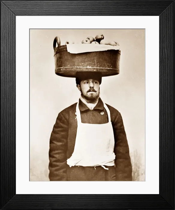 Framed Print : Apple seller, street trader, Russia Framed Print : Apple seller, street trader, Russia