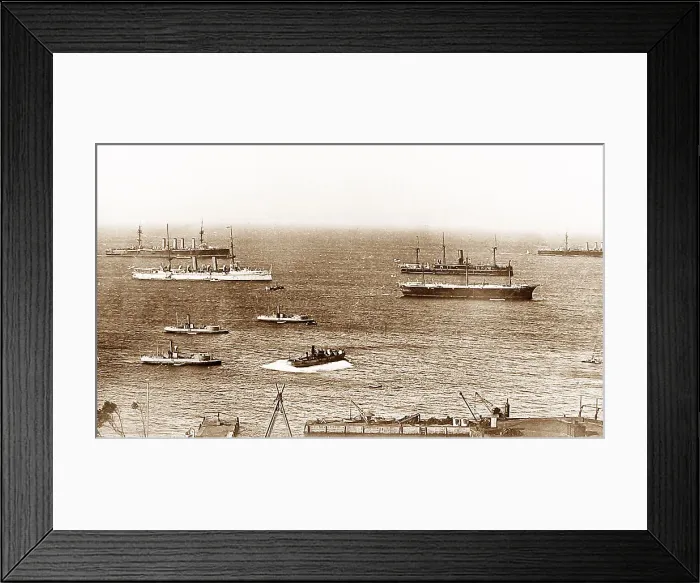 Framed Print : Royal Navy HMS Powerful and HMS Terrible in Simons Framed Print : Royal Navy HMS Powerful and HMS Terrible in Simons