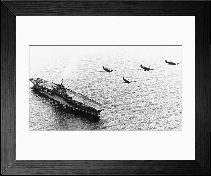Framed Print : HMS Indomitable and Supermarine Seafires probably 1940s Framed Print : HMS Indomitable and Supermarine Seafires probably 1940s