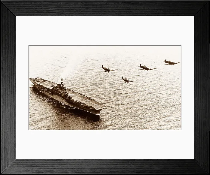Framed Print : Royal Navy HMS Indomitable and Supermarine Seafire Framed Print : Royal Navy HMS Indomitable and Supermarine Seafire