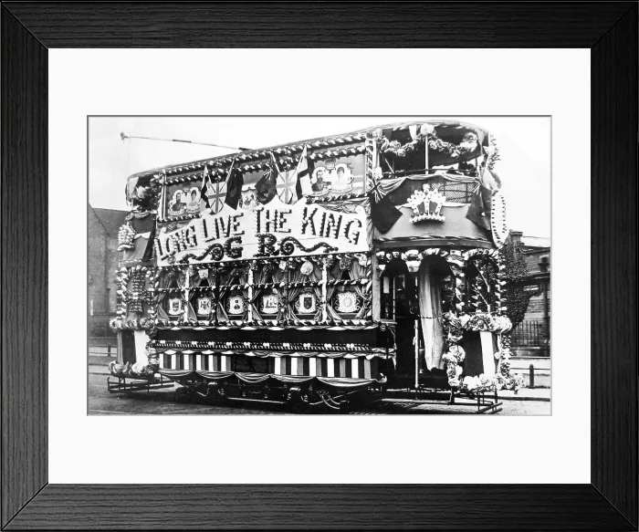 Framed Print : Nottingham decorated tram early 1900s Framed Print : Nottingham decorated tram early 1900s