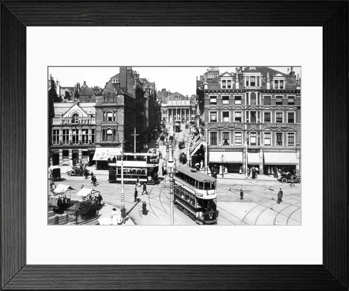 Framed Print : Nottingham Market Street and Long Row early 1900s Framed Print : Nottingham Market Street and Long Row early 1900s