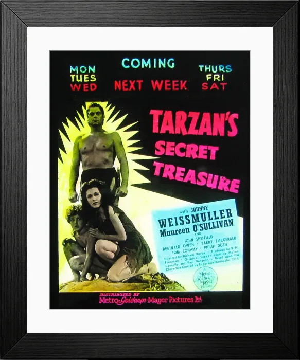 Framed Print : Tarzan's Secret Treasure cinema projection slide 1941 Framed Print : Tarzan's Secret Treasure cinema projection slide 1941
