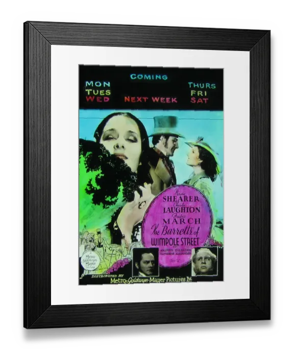 Framed Print : The Barretts Of Wimpole Street cinema projection slide 1934 Framed Print : The Barretts Of Wimpole Street cinema projection slide 1934