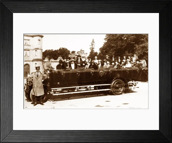 Framed Print : Nottingham Wollaton Hall charabanc outing probably 1920s Framed Print : Nottingham Wollaton Hall charabanc outing probably 1920s