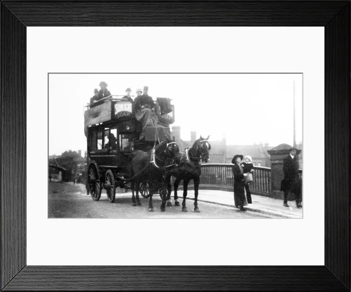 Framed Print : Nottingham Bamford Horse Bus in 1908 Framed Print : Nottingham Bamford Horse Bus in 1908