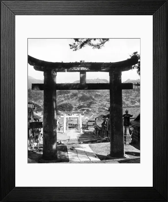 Framed Print : Japan - O-Suwa Temple near Nagasaki early 1900s Framed Print : Japan - O-Suwa Temple near Nagasaki early 1900s