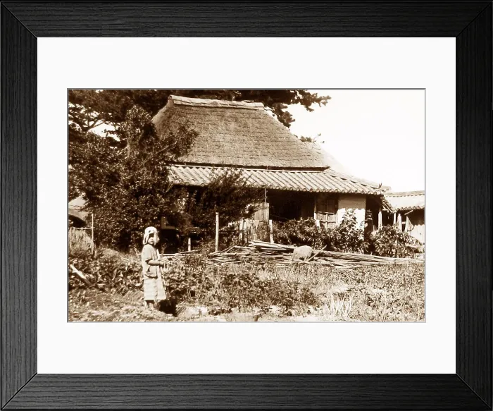 Framed Print : Japan - farmer's home early 1900s Framed Print : Japan - farmer's home early 1900s