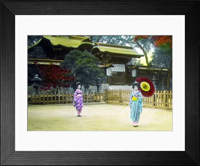 Framed Print : Japan - Temple near Kobe early 1900s Framed Print : Japan - Temple near Kobe early 1900s