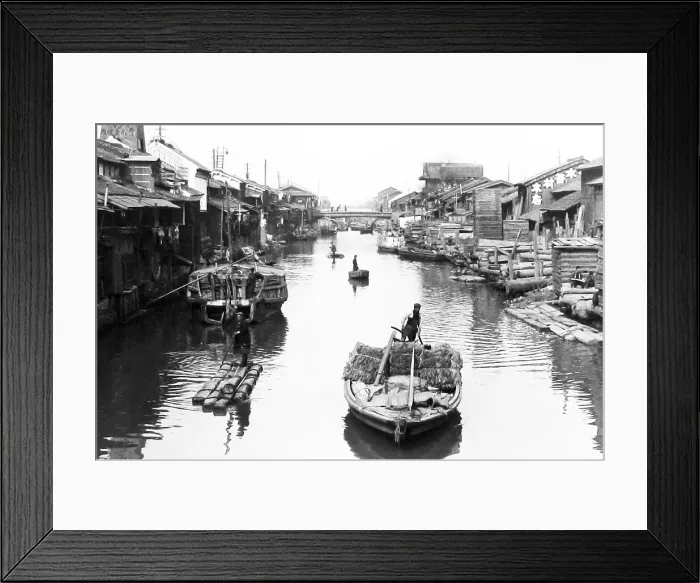 Framed Print : Japan - canal at Osaka early 1900s Framed Print : Japan - canal at Osaka early 1900s