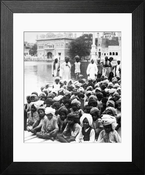 Framed Print : India - Golden Temple of Amritsar - schoolboys early 1900s Framed Print : India - Golden Temple of Amritsar - schoolboys early 1900s