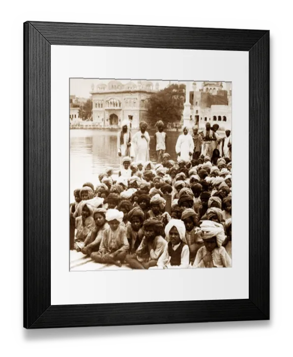 Framed Print : India - Golden Temple of Amritsar - schoolboys early 1900s Framed Print : India - Golden Temple of Amritsar - schoolboys early 1900s