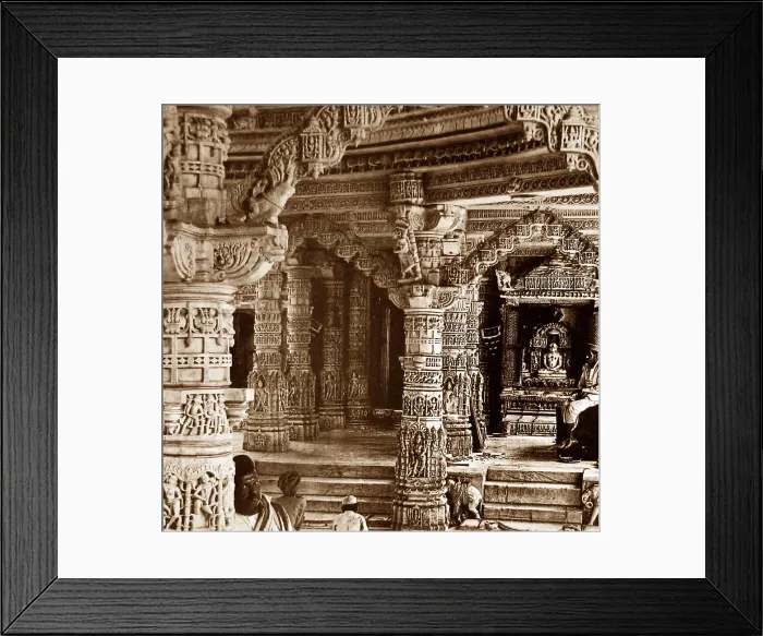Framed Print : India - Temple of Vimalah Sah Mount Abu early 1900s Framed Print : India - Temple of Vimalah Sah Mount Abu early 1900s
