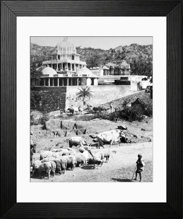Framed Print : India - Dilwarra Mount Abu Jain Temple early 1900s Framed Print : India - Dilwarra Mount Abu Jain Temple early 1900s