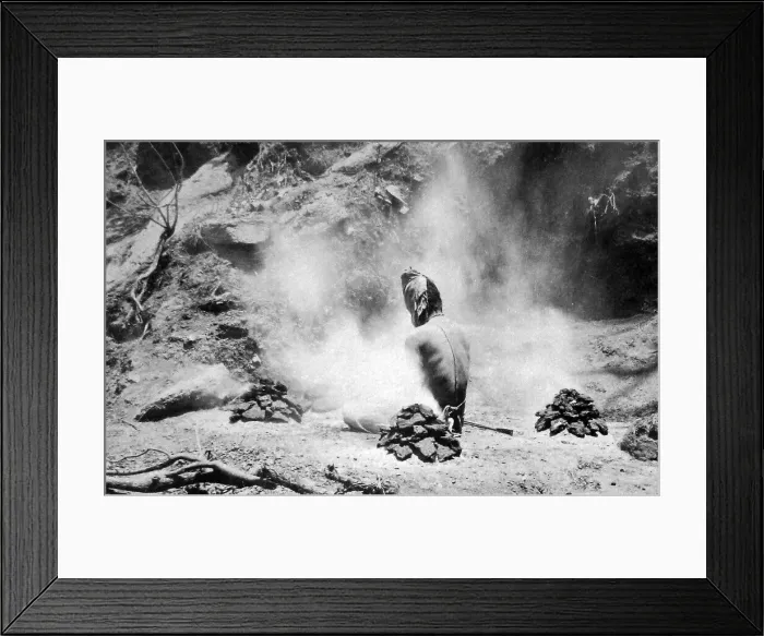 Framed Print : India - Hermit doing penance Gem Lake Mount Abu early 1900s Framed Print : India - Hermit doing penance Gem Lake Mount Abu early 1900s