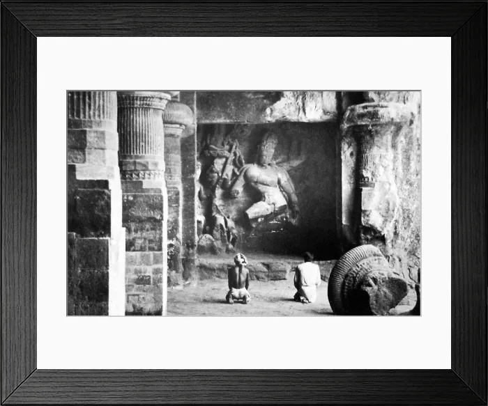 Framed Print : India - Elephanta Temple early 1900s Framed Print : India - Elephanta Temple early 1900s