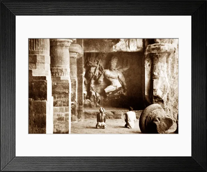 Framed Print : India - Elephanta Temple early 1900s