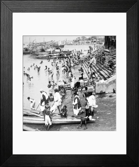 Framed Print : India - Calcutta Howrah Bridge early 1900s Framed Print : India - Calcutta Howrah Bridge early 1900s