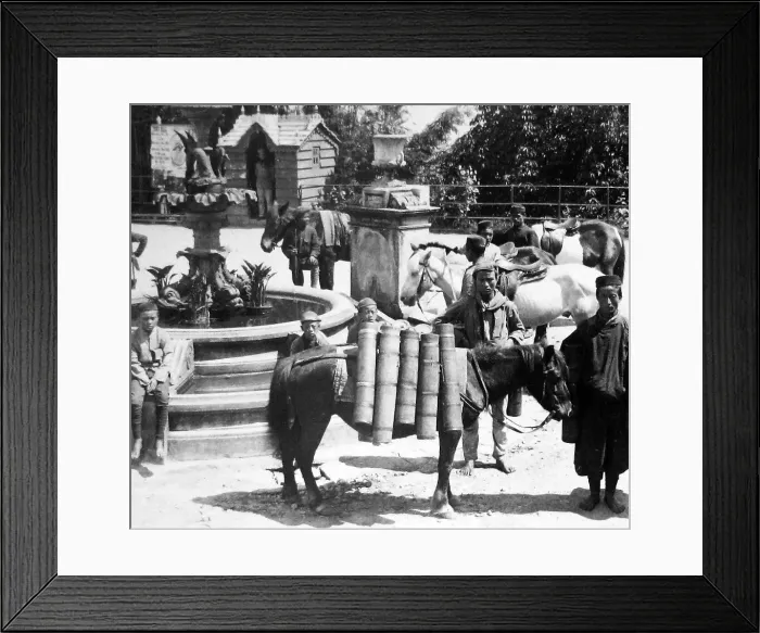 Framed Print : India - Darjeeling - a Bhutanese milkman early 1900s Framed Print : India - Darjeeling - a Bhutanese milkman early 1900s