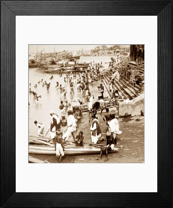 Framed Print : India - Calcutta Howrah Bridge early 1900s Framed Print : India - Calcutta Howrah Bridge early 1900s