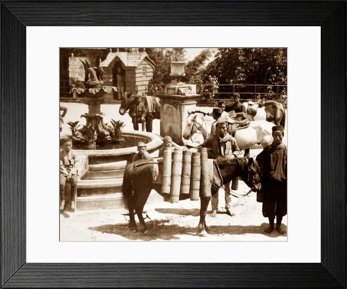 Framed Print : India - Darjeeling - a Bhutanese milkman early 1900s Framed Print : India - Darjeeling - a Bhutanese milkman early 1900s