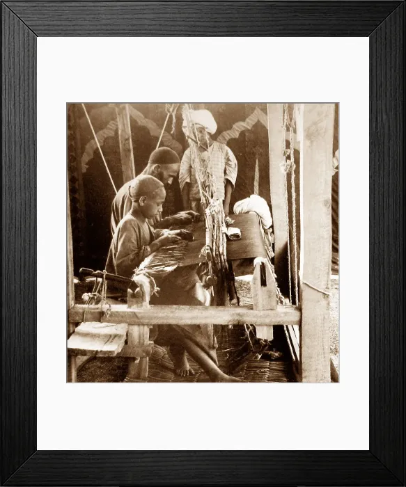 Framed Print : India - Shawl weavers in Cashmere early 1900s Framed Print : India - Shawl weavers in Cashmere early 1900s