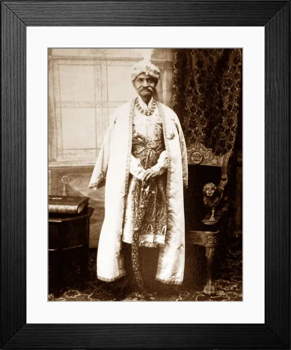 Framed Print : India - HH Maharaja of Tagore in Durbar Costume early 1900s Framed Print : India - HH Maharaja of Tagore in Durbar Costume early 1900s