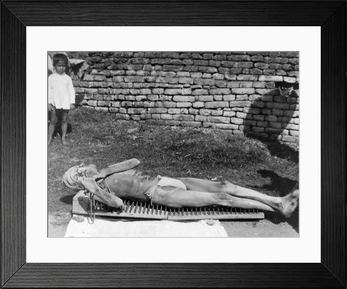Framed Print : India - Calcutta - doing penance on a bed of spikes Framed Print : India - Calcutta - doing penance on a bed of spikes