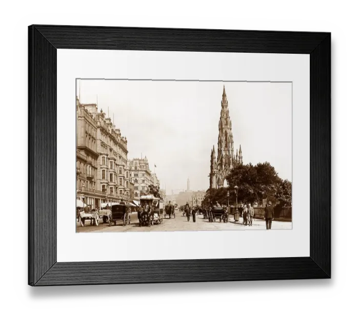 Framed Print : Princes Street Edinburgh horse tram Victorian period Framed Print : Princes Street Edinburgh horse tram Victorian period