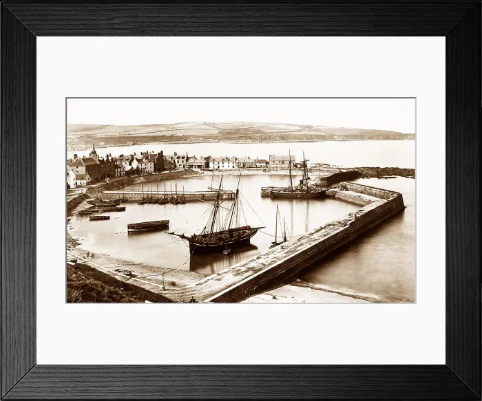 Framed Print : Stonehaven Harbour Victorian period Framed Print : Stonehaven Harbour Victorian period