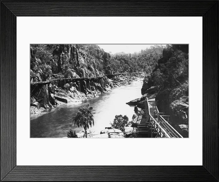 Framed Print : Tasmania Launceston Cataract Gorge pre-1900 Framed Print : Tasmania Launceston Cataract Gorge pre-1900