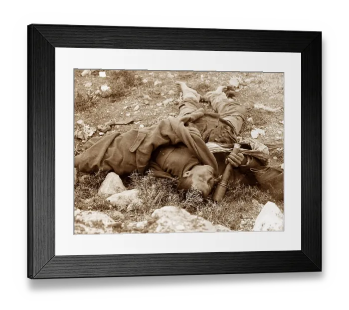 Framed Print : Dead Turkish soldier, Tell El-Ful, 26th Dec 1917 Framed Print : Dead Turkish soldier, Tell El-Ful, 26th Dec 1917