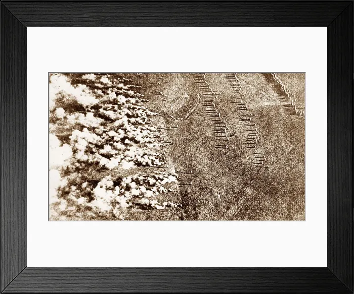 Framed Print : Aerial view of German use of gas Framed Print : Aerial view of German use of gas