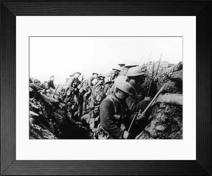 Framed Print : Canadian troops in a Somme trench in 1916 Framed Print : Canadian troops in a Somme trench in 1916