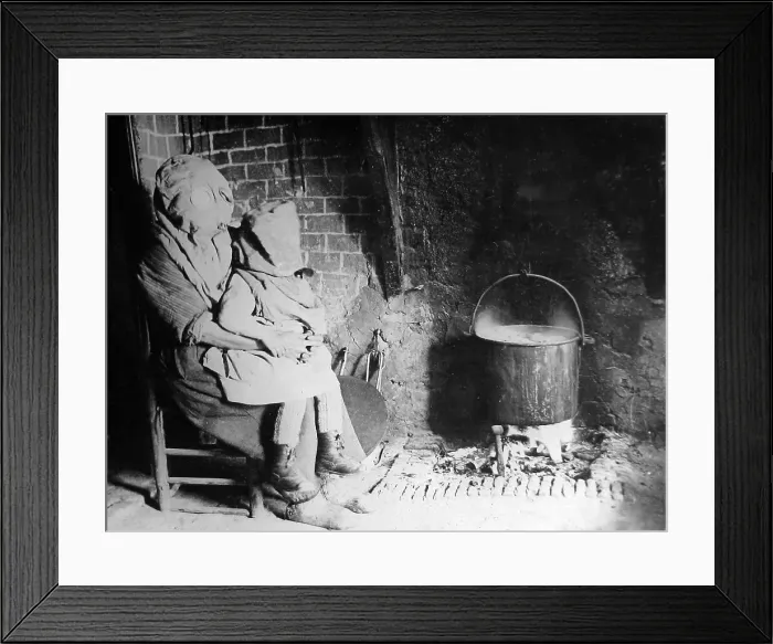 Framed Print : Belgian peasant and child wearing gas masks in Framed Print : Belgian peasant and child wearing gas masks in