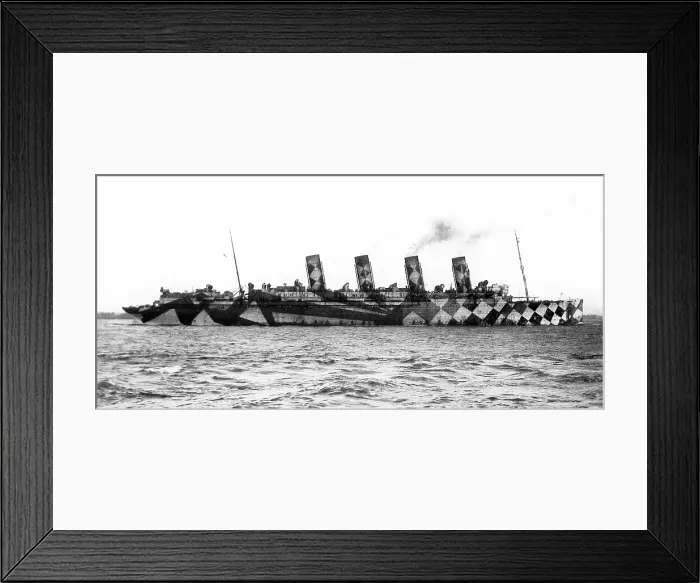 Framed Print : RMS Mauretania camouflaged during WW1 Framed Print : RMS Mauretania camouflaged during WW1