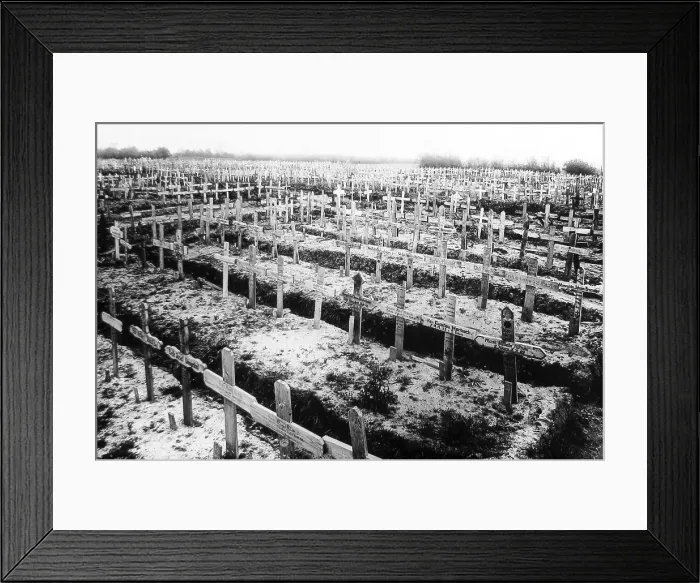 Framed Print : German WW1 Cemetery at Sailly-Sur-La-Lys 12th October 1918 Framed Print : German WW1 Cemetery at Sailly-Sur-La-Lys 12th October 1918