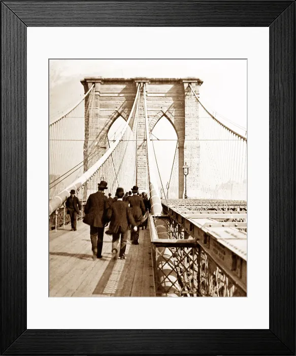 Framed Print : Brooklyn Bridge New York probably early 1900s Framed Print : Brooklyn Bridge New York probably early 1900s