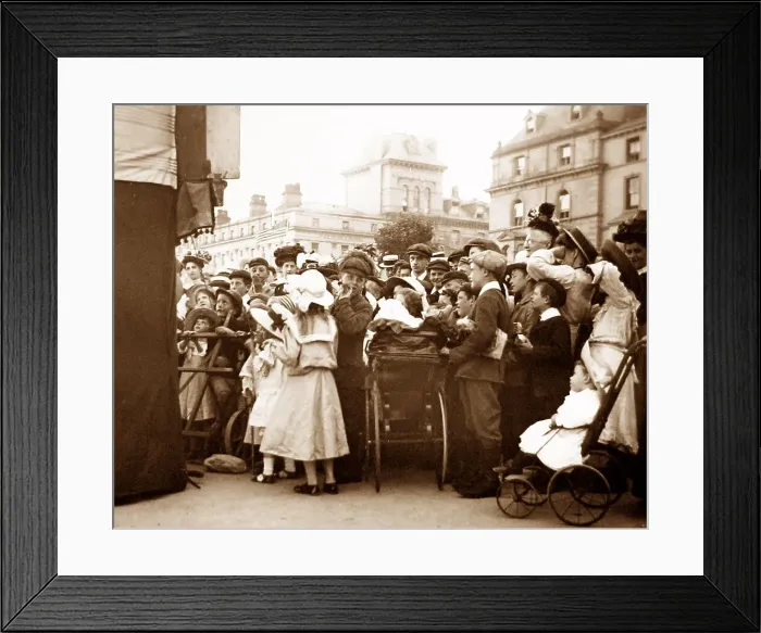 Framed Print : Punch and Judy Show Llandudno Wales Victorian period Framed Print : Punch and Judy Show Llandudno Wales Victorian period