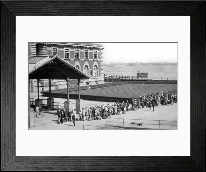 Framed Print : Immigrants arriving at Ellis Island New York pre 1900 Framed Print : Immigrants arriving at Ellis Island New York pre 1900